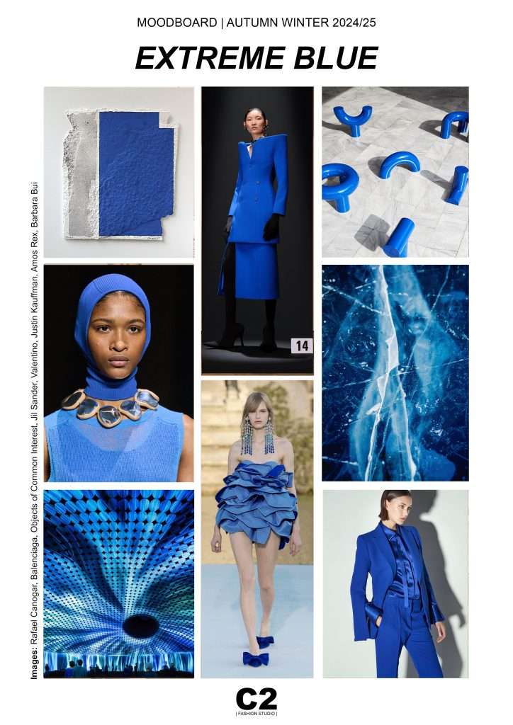 Fashion Trend Autumn Winter 2024 2025 Moodboard Extreme Blue