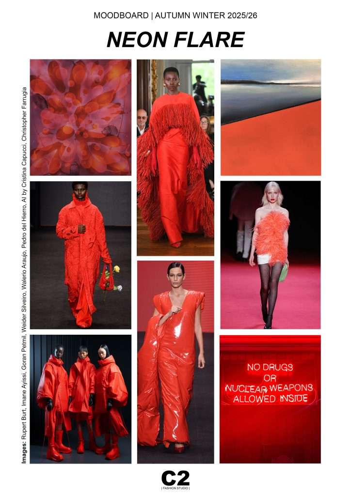 Fashion Trend Autumn Winter-2025-2026 Moodboard Neon Flare