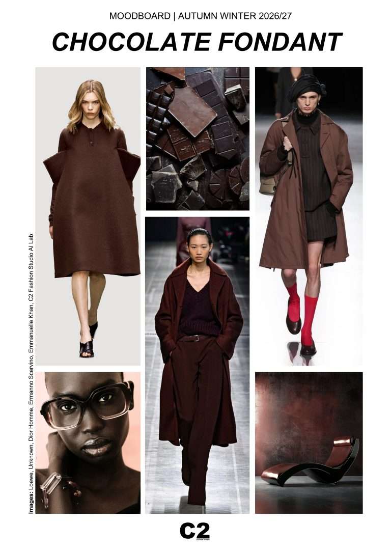 C2 Fashion Studio Fashion Trend Autumn Winter 2026 2027 Moodboard Chocolate Fondant