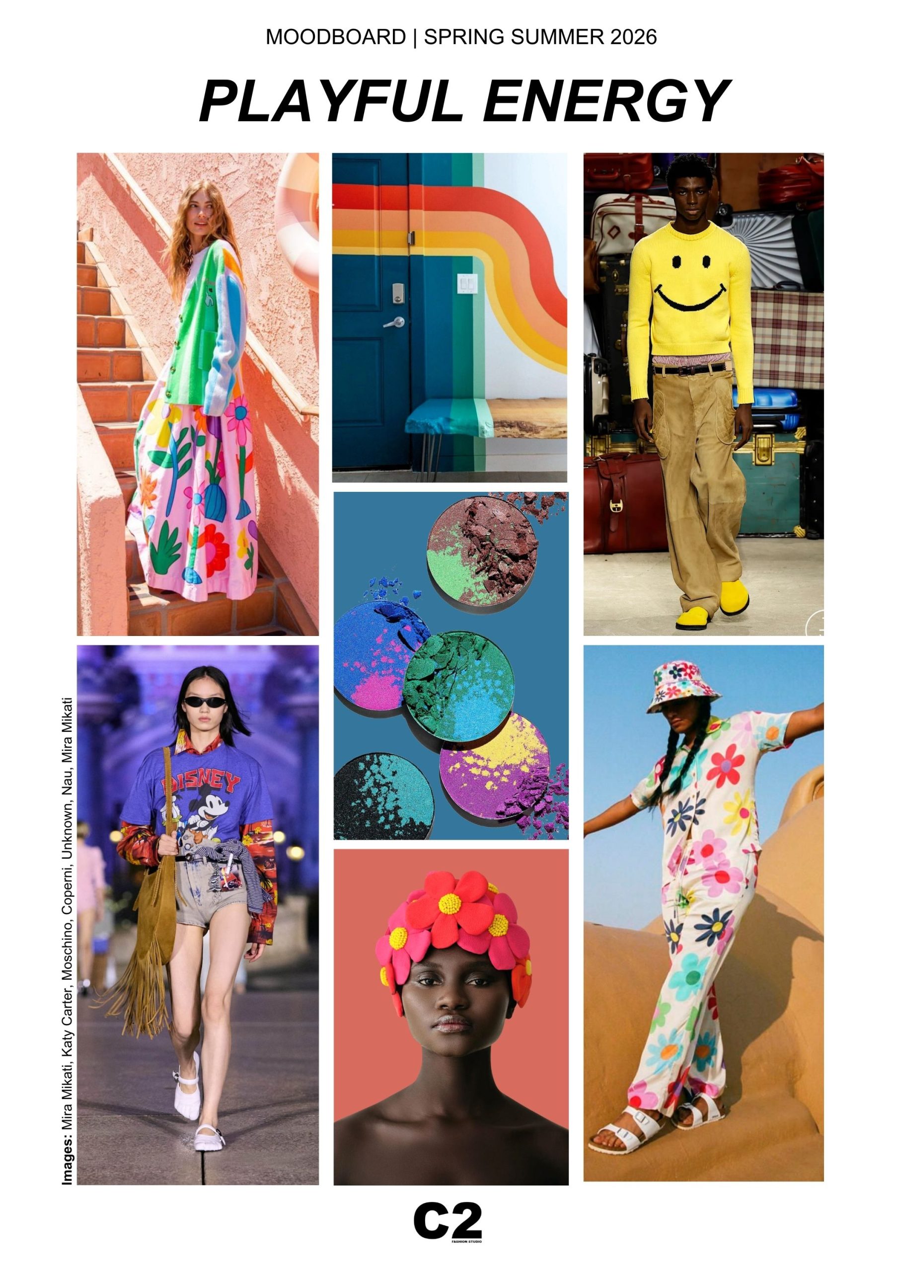 C2 Fashion Studio - MoodBoard - Spring Summer 2026 Fashion Trend Playful Energy Trend Forecast