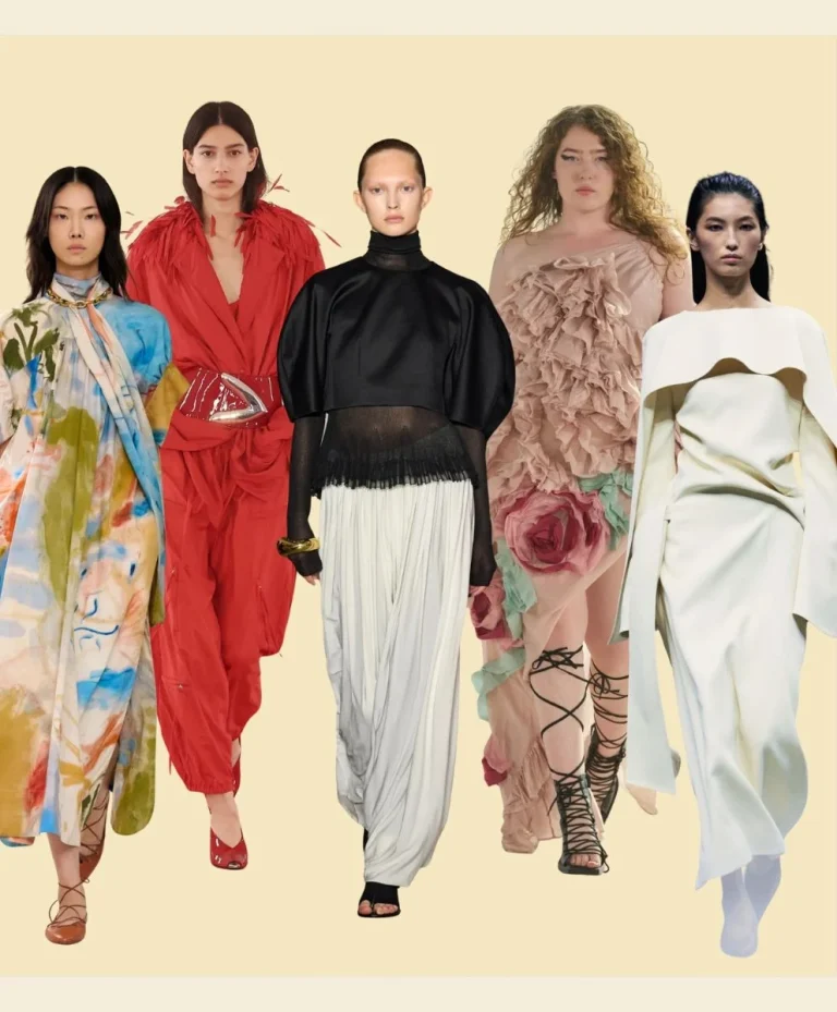 Models wearing standout looks from New York Fashion Week Spring Summer 2026, showcasing women’s fashion and the latest NYFW fashion trends, featured by C2 Fashion Studio’s trend forecasting platform.