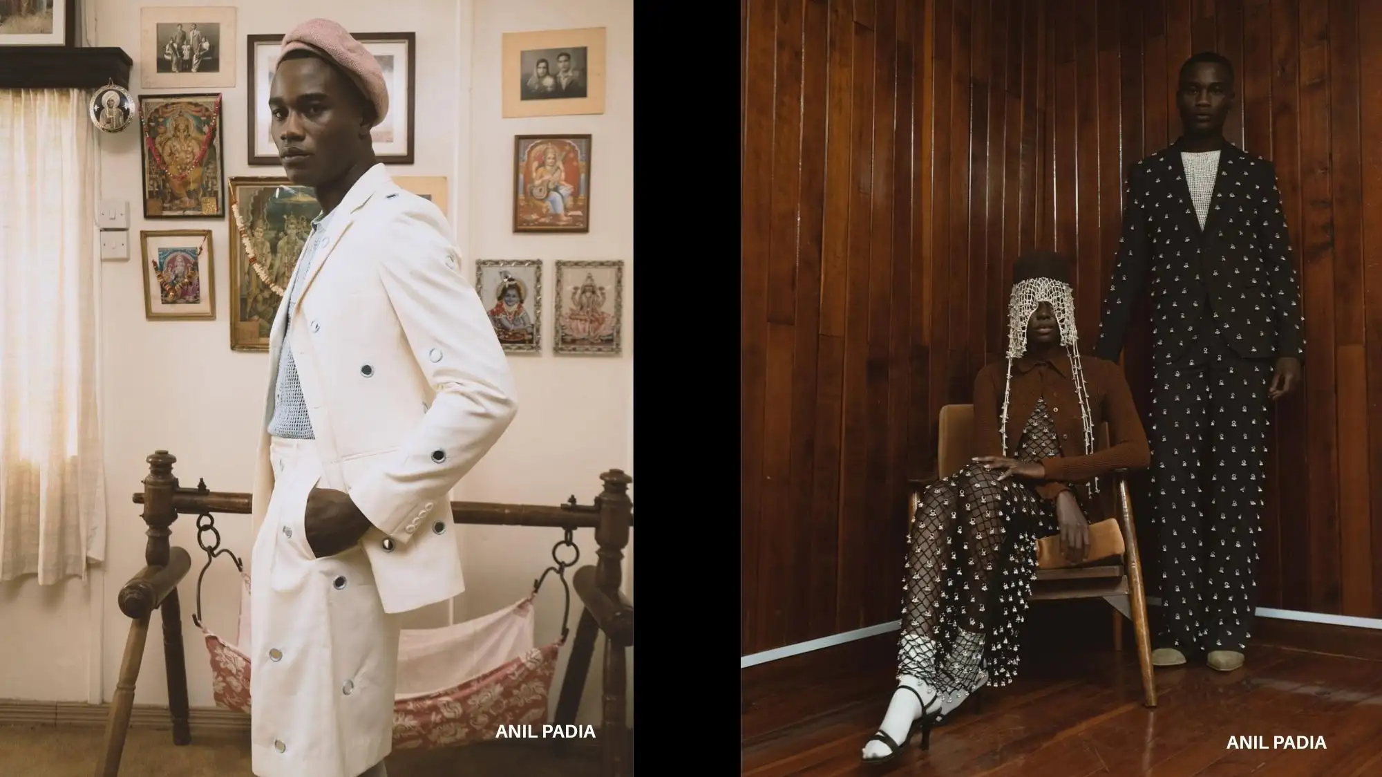 Models wearing hand-embroidered suits by Anil Padia showcasing artisanal craftsmanship, ethical tailoring, and modern heritage design — featured in C2 Fashion Studio’s trend forecasting on handmade luxury and craftsmanship.