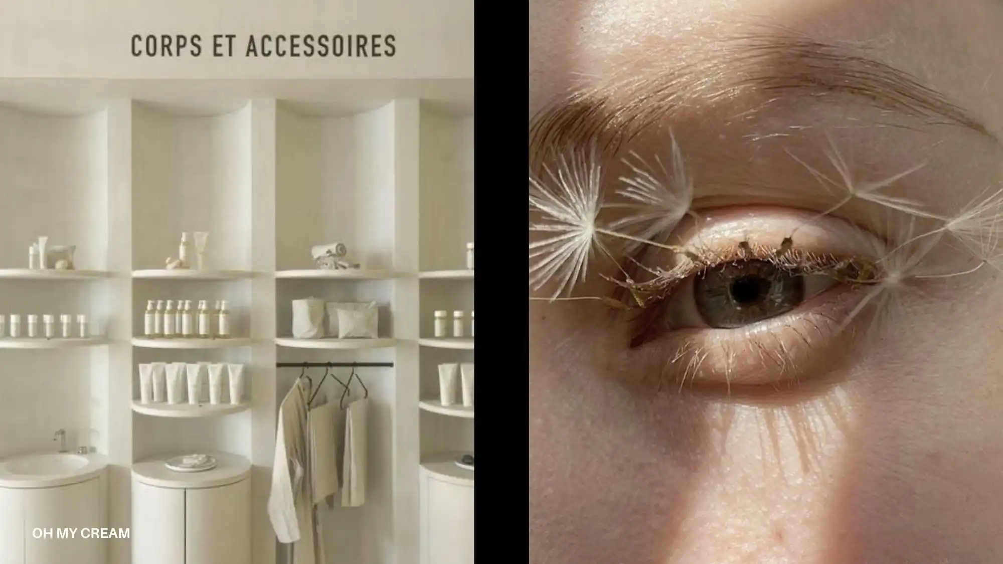 Raw Milk color trend for Spring Summer 2027 expressed through clean retail design, skincare minimalism, and soft beauty aesthetics rooted in intelligent neutrality