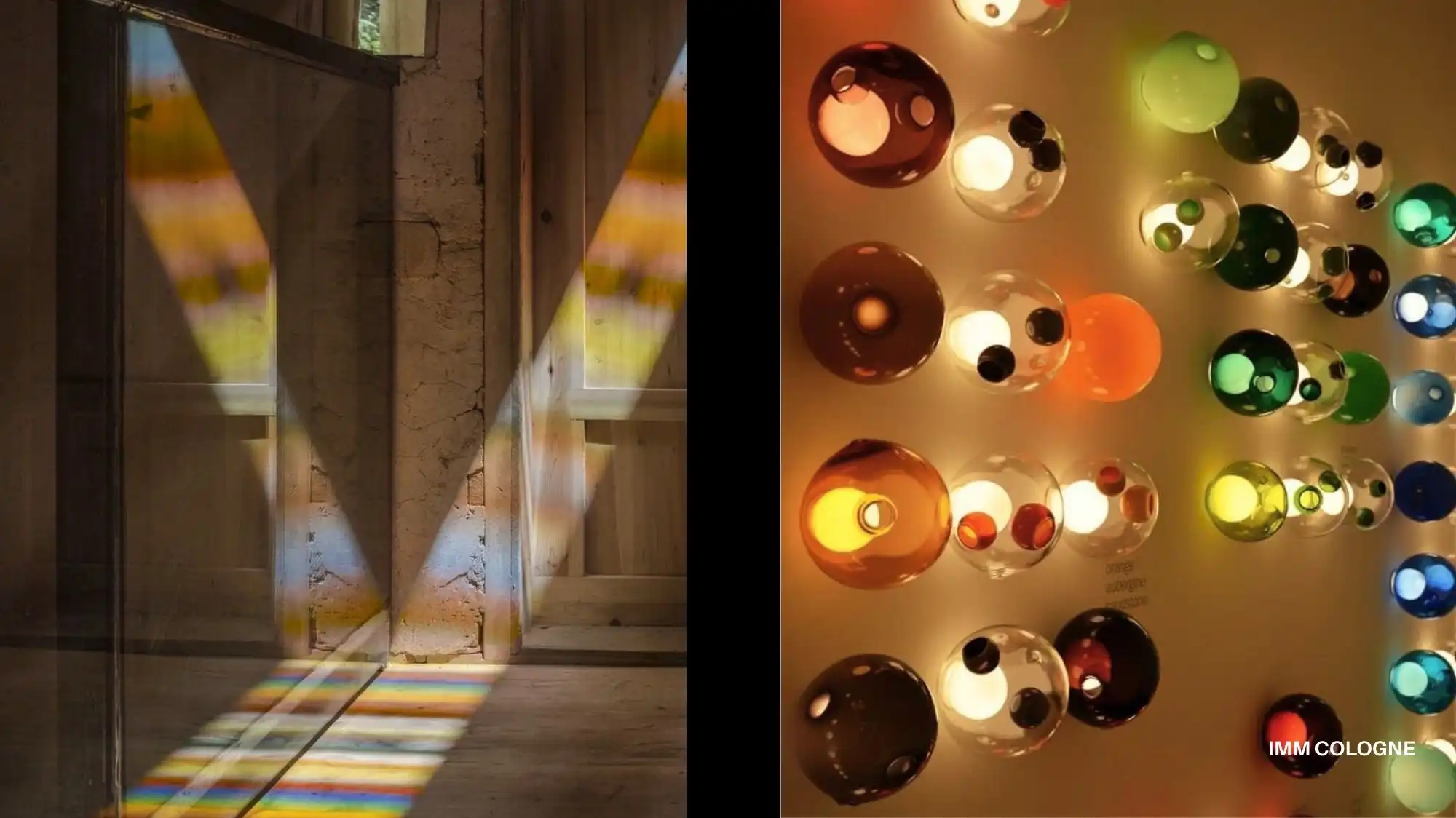 Light-based installation and luminous glass elements expressing Digital Enlightenment aesthetics and sensory design trends shaping Spring Summer 2027.