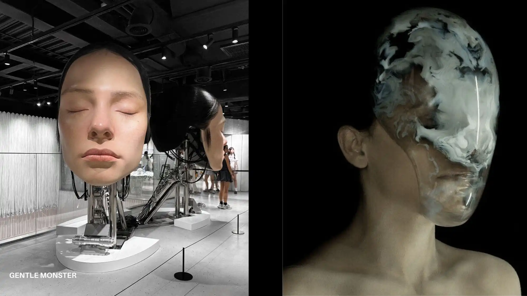 Biometric-inspired installation and digital human form exploring wellness-driven design and Worn Intelligence for Autumn Winter 2027/28.