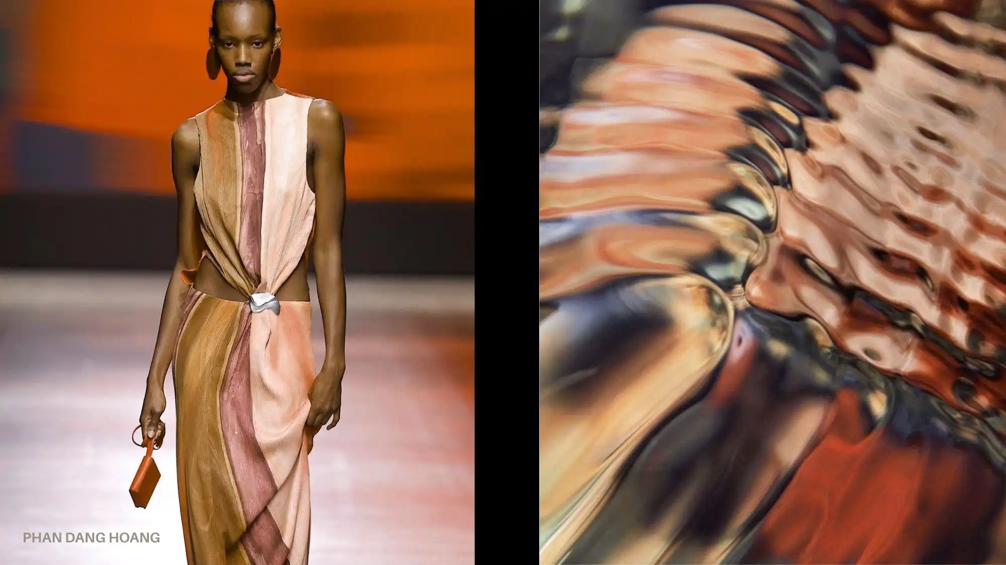 Organic Vitality fashion trend runway look and mineral-inspired texture illustrating Fashion Trend Forecasting for Spring Summer 2027 by C2 Fashion Studio Trend Forecasting.