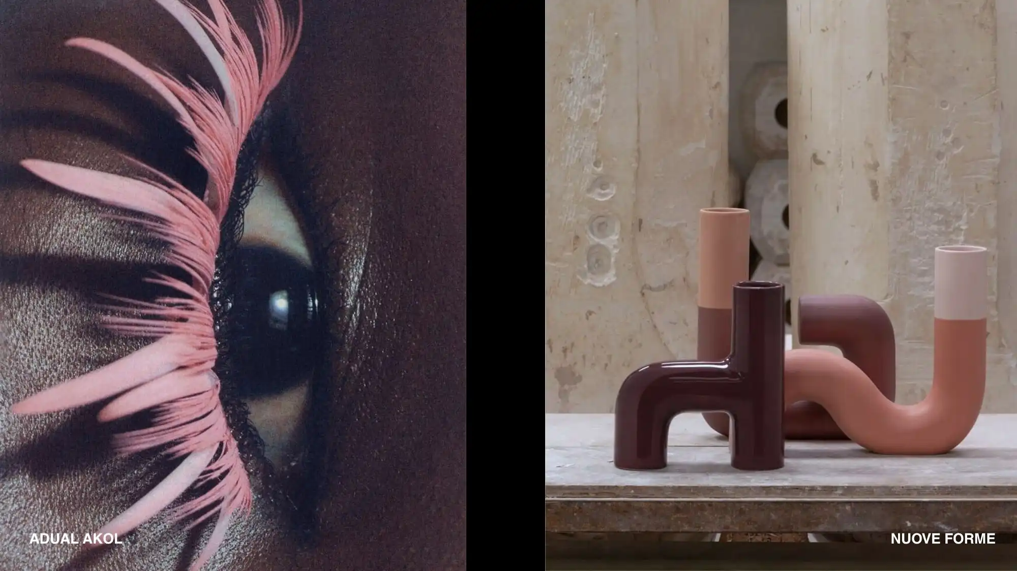 trend intelligence and fashion trend forecasting visual, conceptual beauty texture with feather detail and sculptural design objects, structured trend forecasting and material intelligence