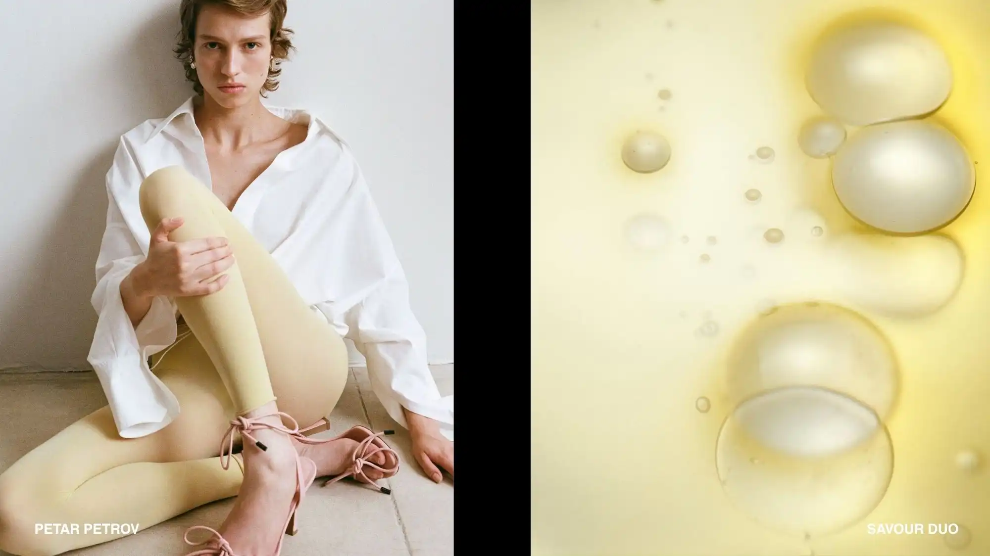 Wellness-driven fashion aesthetic for Spring Summer 2028 featuring soft neutral styling, skin-sensitive textures, pastel tones, and sensory beauty inspiration aligned with the Daily Routine trend forecast.