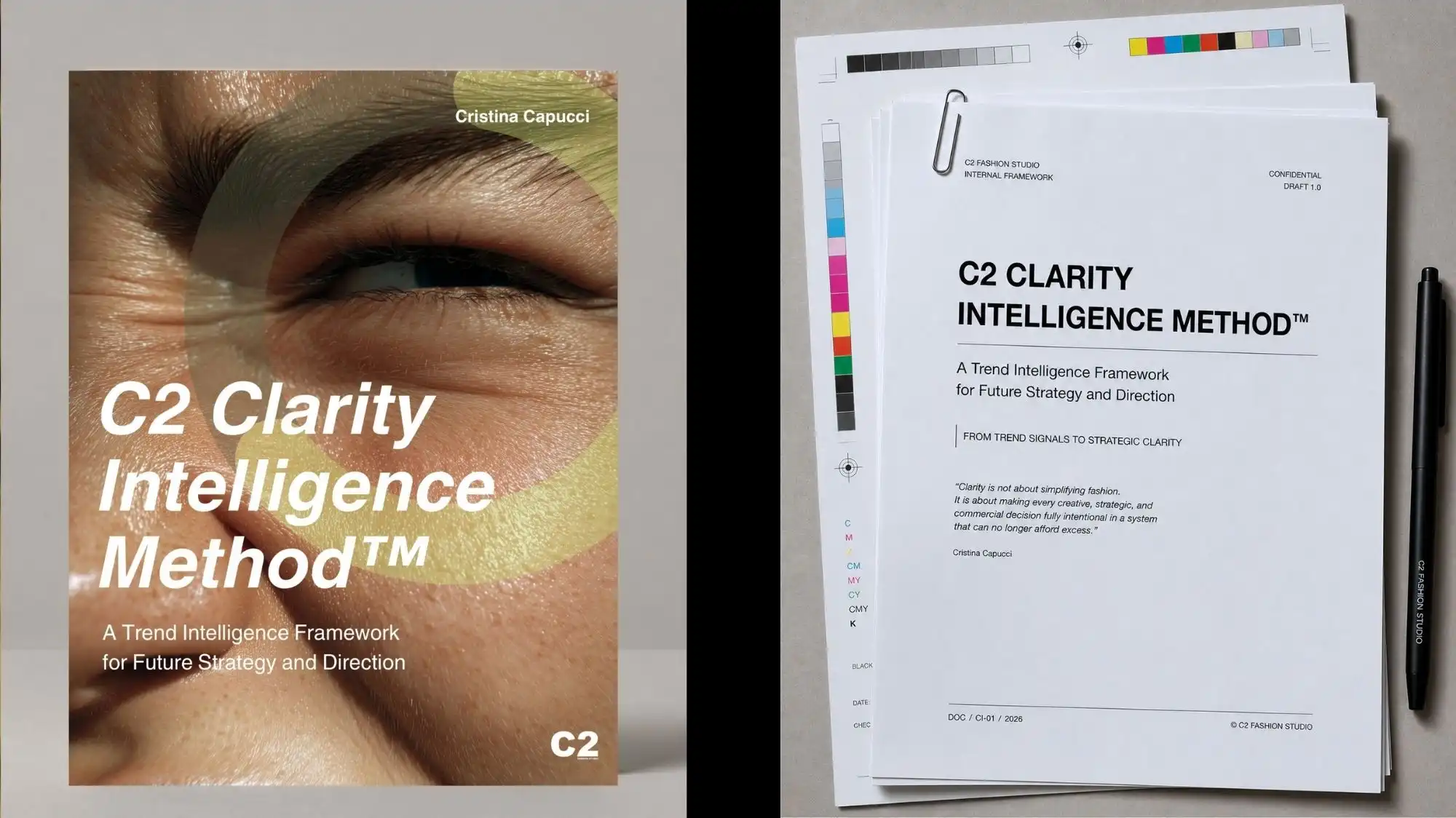 C2 Clarity Intelligence Method™ by Cristina Capucci featuring a strategic trend intelligence framework publication and editorial documentation system focused on Fashion Trend Forecasting, strategic clarity, and future-focused decision intelligence.