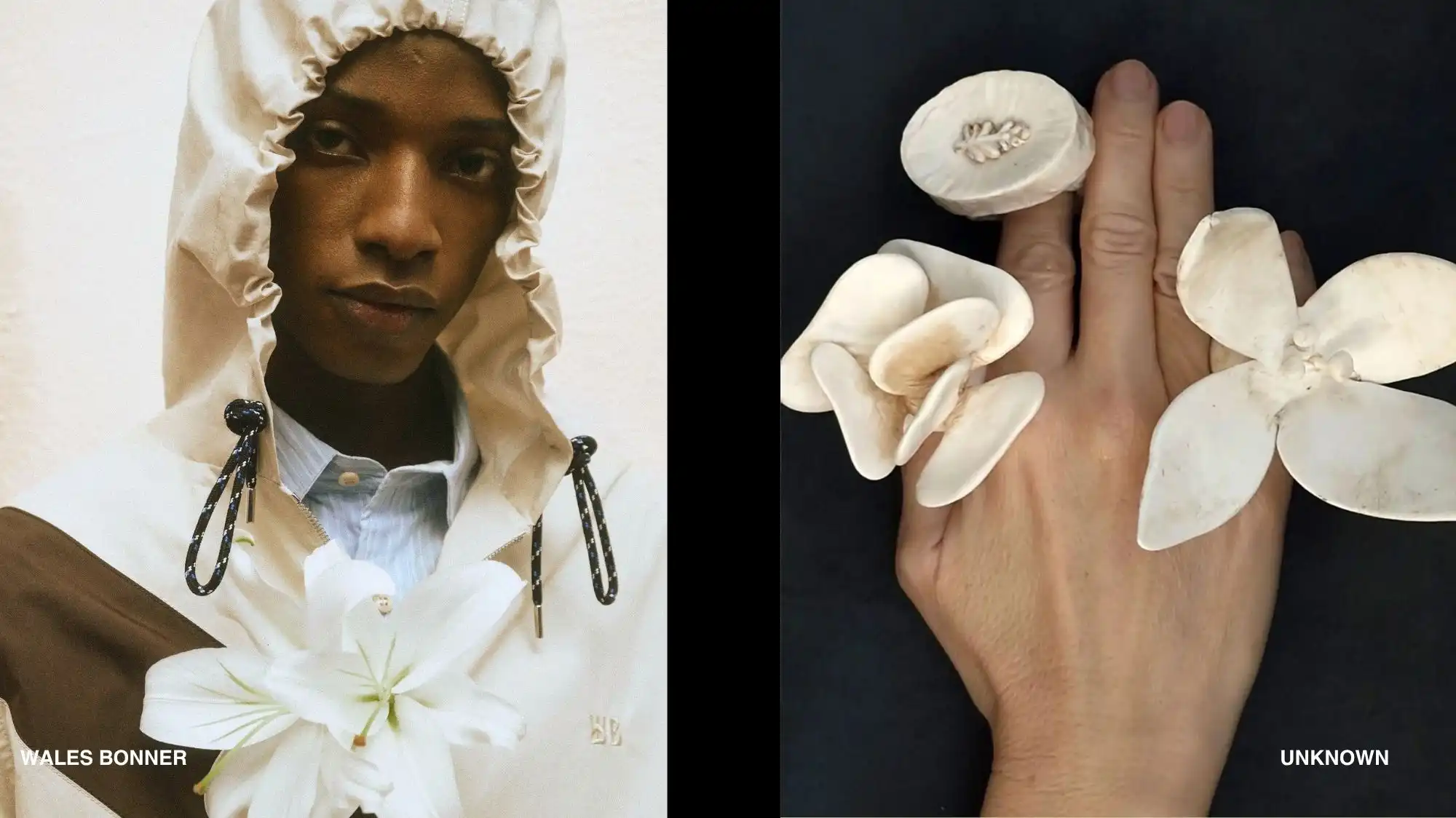 Symbiotic Futures Spring Summer 2027 inspiration featuring nature-inspired fashion, protective silhouettes, botanical elements, and mushroom-like organic forms, illustrating biomimicry, regenerative design, and bio-intelligent innovation in Fashion Trend Forecasting.