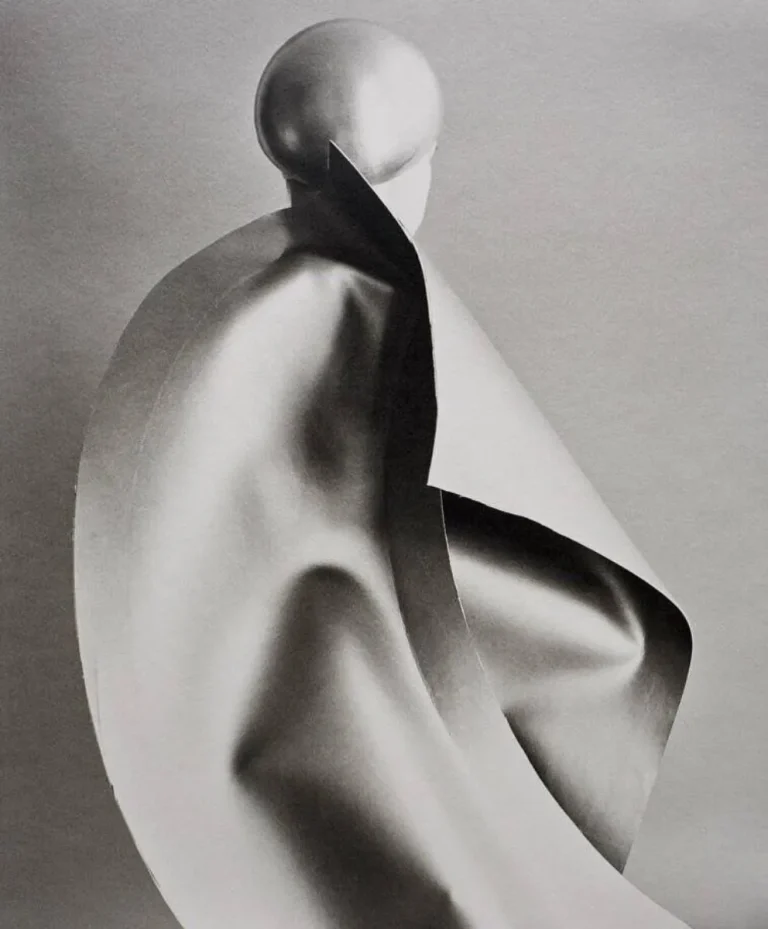 Structured Fortress fashion trend forecast for Autumn Winter 2027 2028 featuring a sculptural metallic form with protective curved surfaces, architectural minimalism, and futuristic design language reflecting stability, permanence, and emotional security in contemporary fashion.