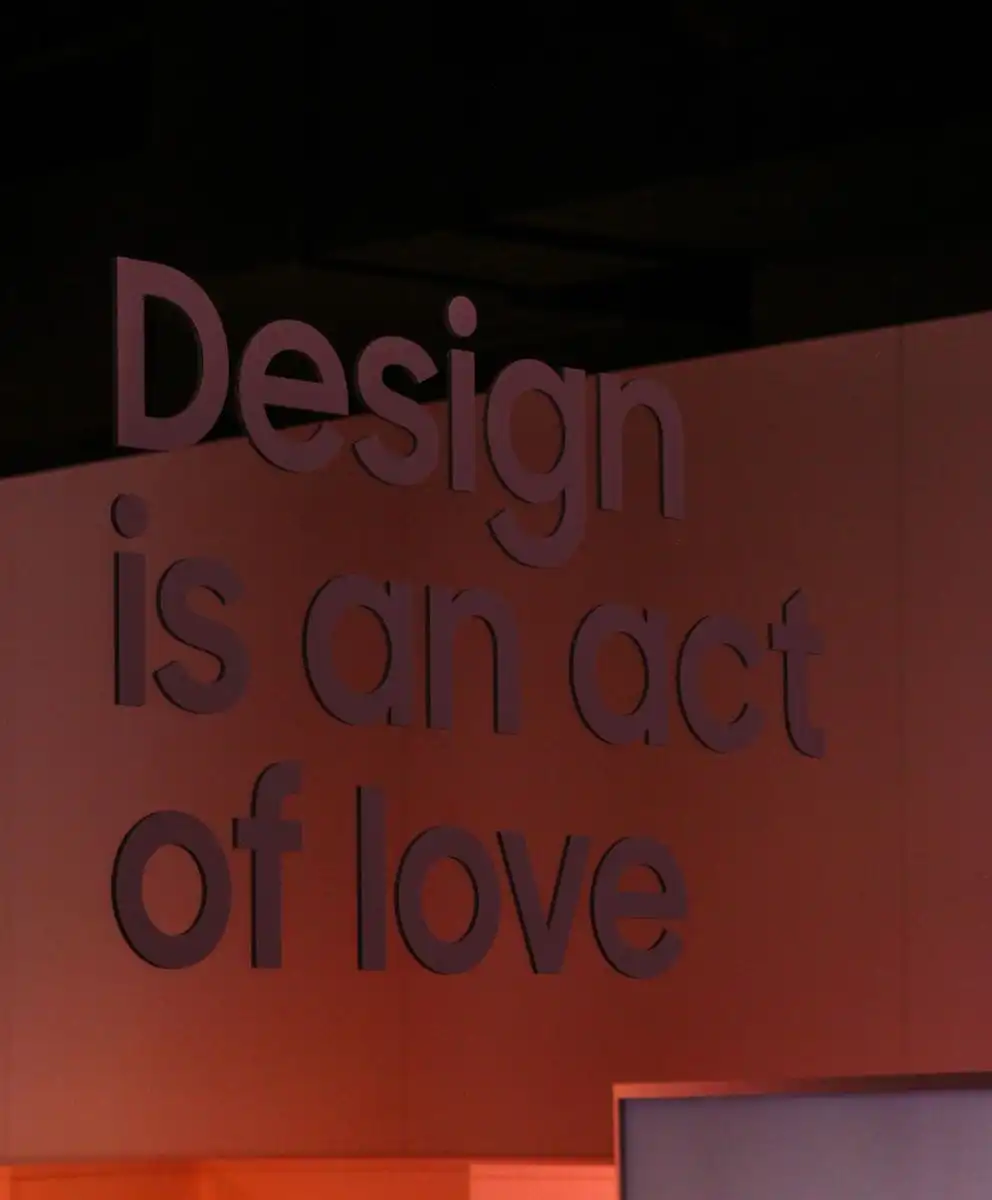 Transformative Narrative Design concept highlighting “Design is an act of love,” representing the future of meaningful luxury, emotional storytelling, and cultural intelligence in Fashion Trend Forecasting by C2 Fashion Studio, a leader in Trend Forecasting Services and Trend Intelligence.